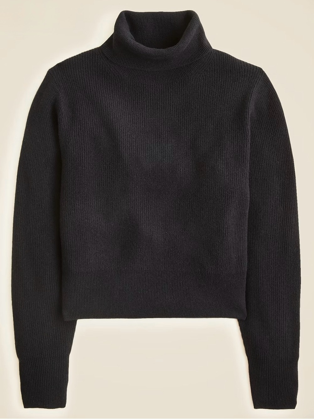 NWT J. CREW Women’s Ribbed 100% Cashmere Turtleneck Sweater Black Small CO587